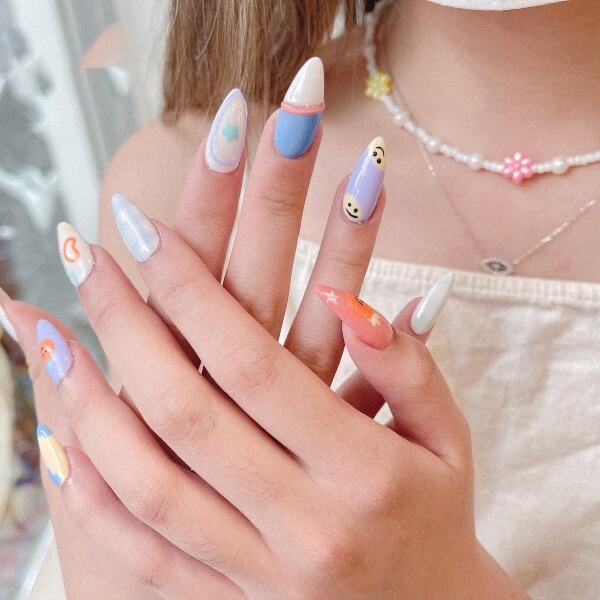 Mẫu nail cực dễ thương so cute