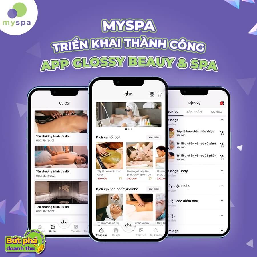 App thương hiệu GBE do Myspa thiết kế