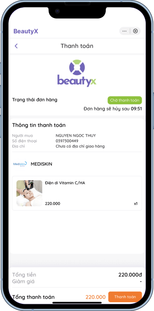 Trải nghiệm tuyệt vời trên app beautyx