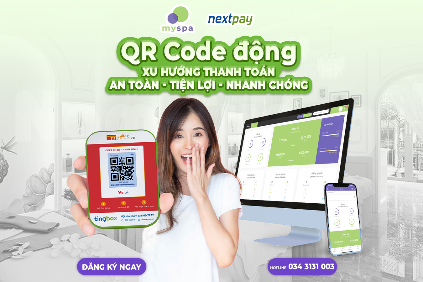 Myspa hợp tác cùng NextPay tích hợp thành công giải pháp thanh toán toàn QR code toàn diện – Tingbox