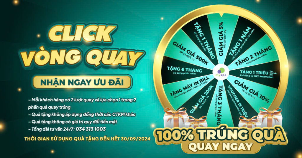 Chương trình khuyến mãi tháng 9 - Vòng quay may mắn Myspa