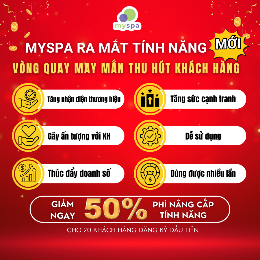 Ưu đãi hấp dẫn khi đăng ký vòng quay may mắn Myspa