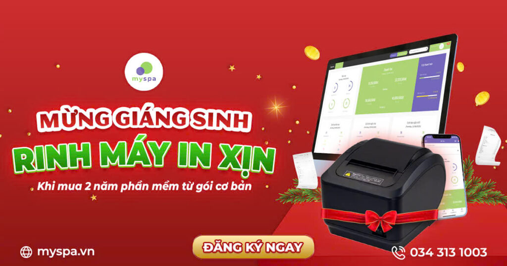 Mừng giáng sinh rinh máy in bill từ Myspa - Thanh toán chính xác, đối soát dễ dàng